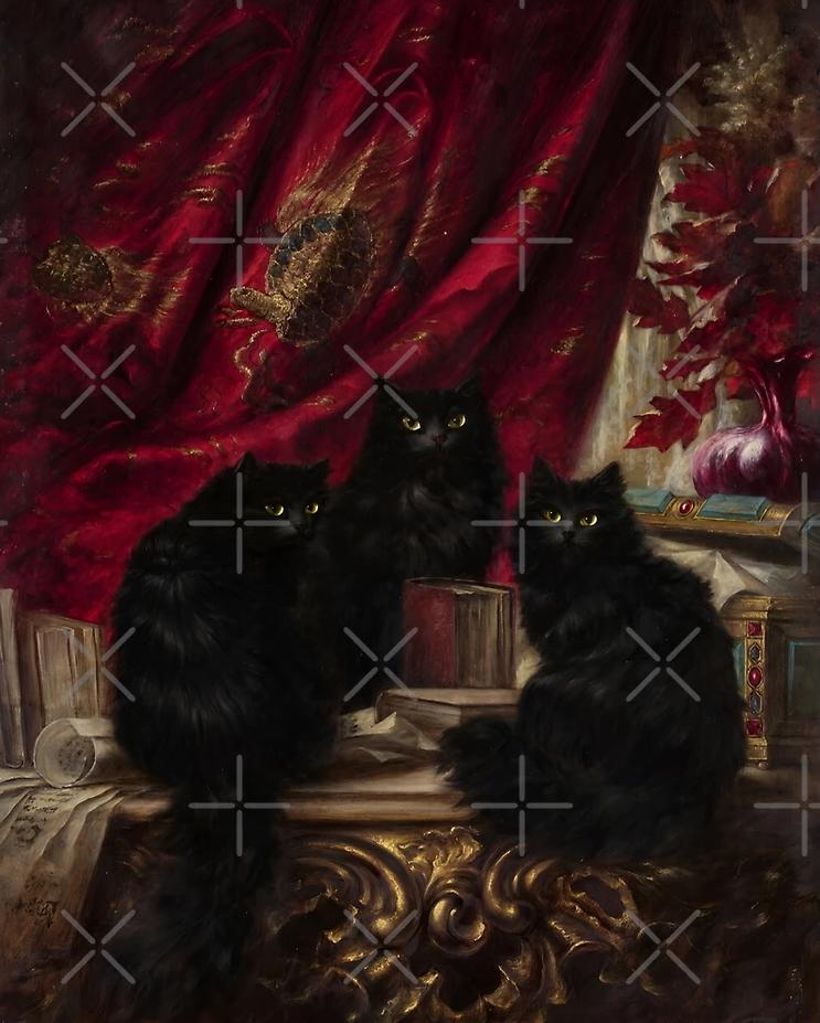Three Black Cats 🎨 Carl Kahler